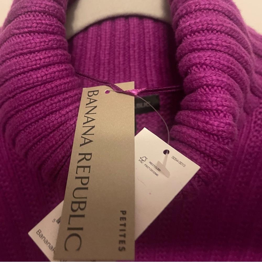 💜 NWT Banana Republic NWT Rich Magenta Pink Cowl Neck Sweater Tunic/Dress